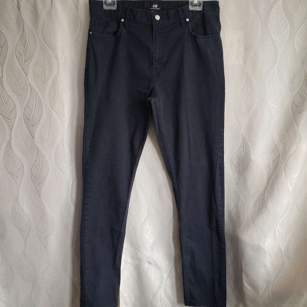 H&M Navy Blue Slim Fit Pants
